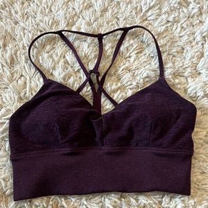 Alo Alosoft Lavish Bra size small color deep purple/maroon